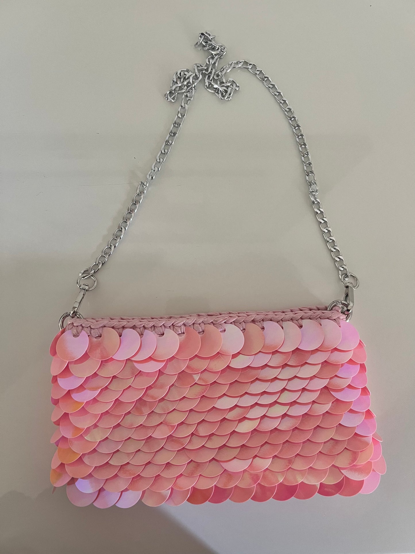 SHINE BAG ROSA PAILLETTES