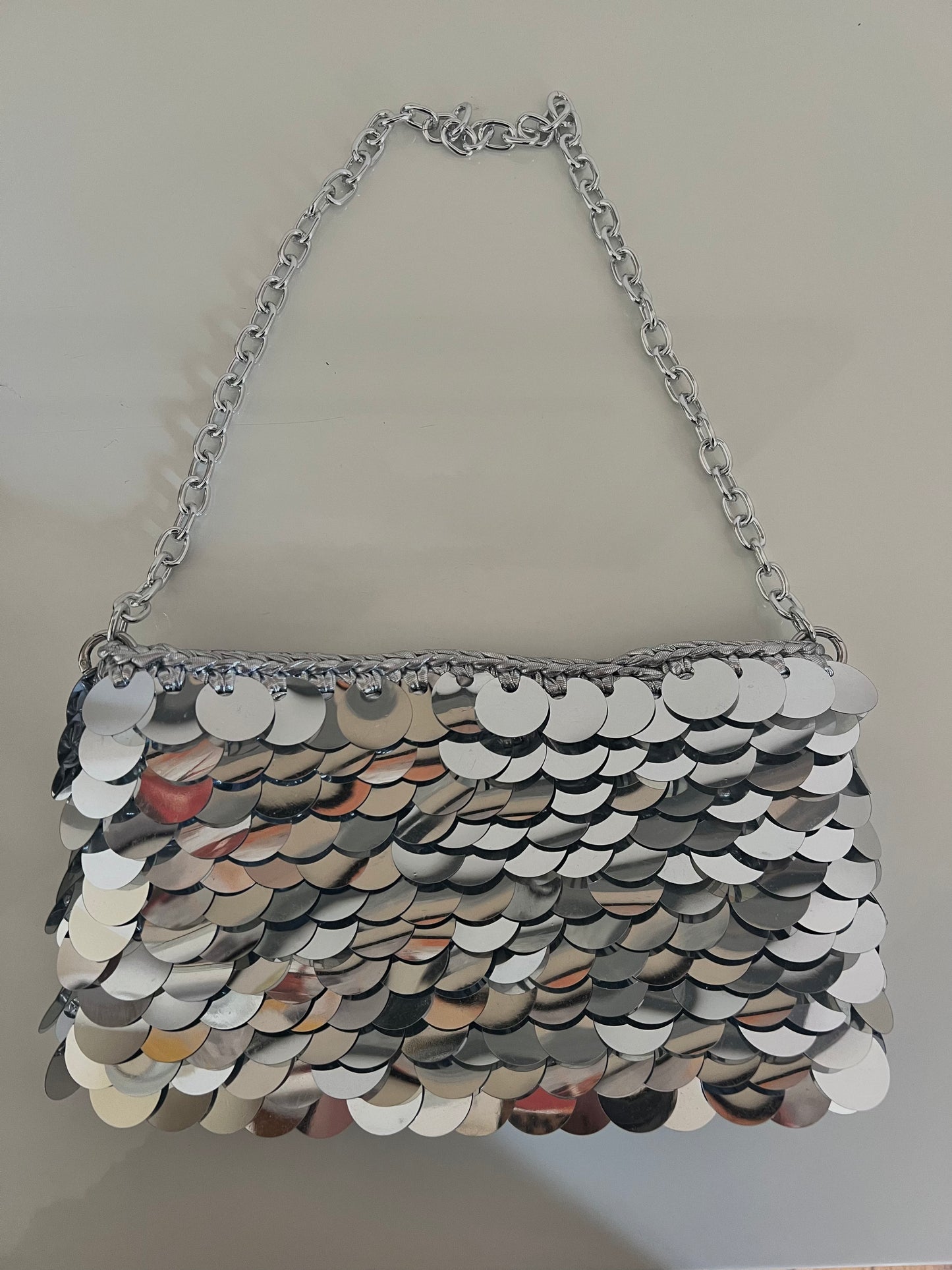 SHINE BAG ARGENTO PAILLETTES