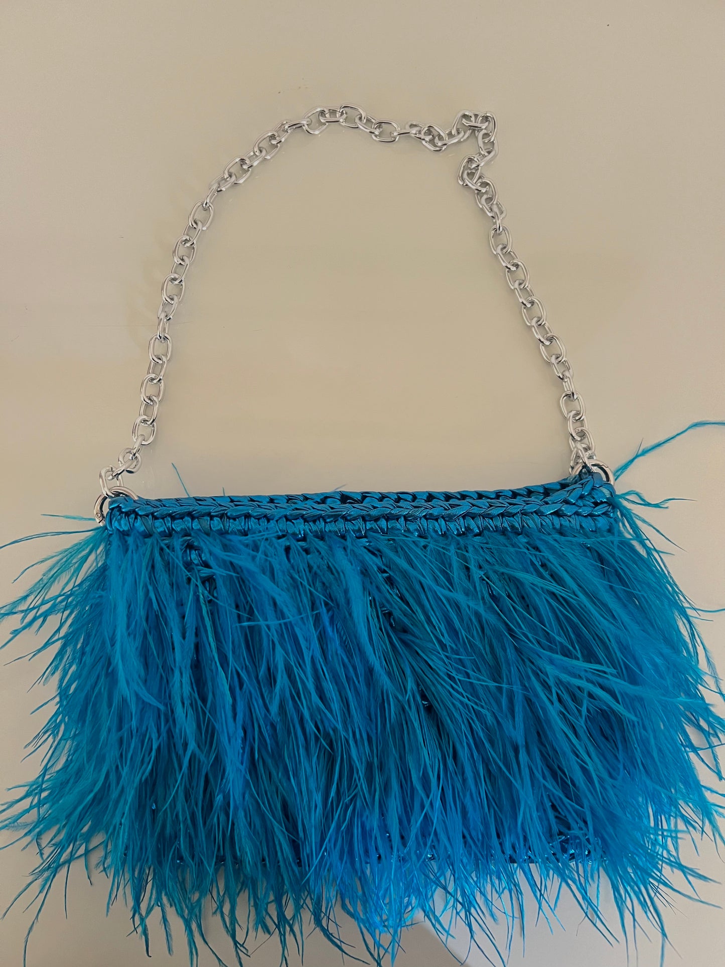 SHINE BAG AZZURRA PIUME