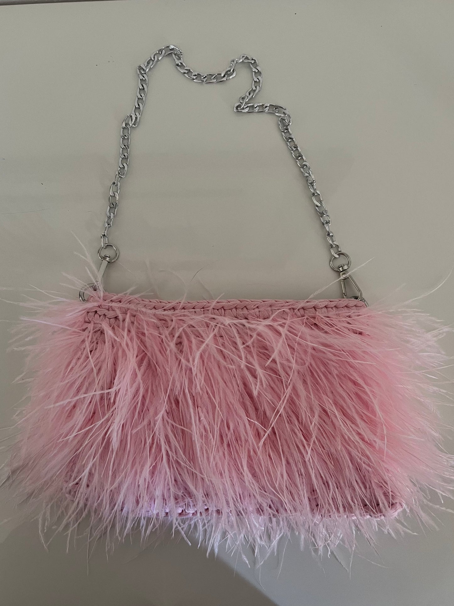 SHINE BAG PIUME ROSA