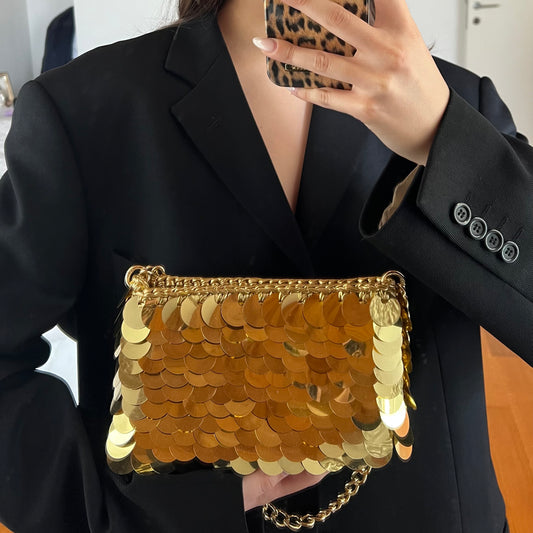 SHINE BAG ORO PAILLETTES